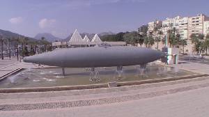 El submarino expuesto en el Paseo Mar�timo Alfonso XII de Cartagena [Isaac Peral]