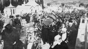 Traslado del f�retro de Isaac Peral al cementerio de Cartagena 