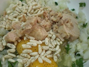 Mezcla para las alb�ndigas de bacalao