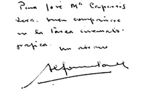 Dedicatoria de Alfonso Snchez Martnez a Caparrs Lera