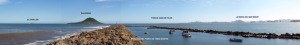 Vista de Isla Grosa y El Faralln desde la escollera de entrada al Puerto de Toms Maestre en El EStacio. Al fondo La Manga del Mar Menor y el Faro de Cabo de Palos 