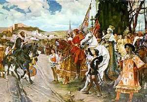 El Rey Boabdil entrega las llaves de Granada a los Reyes Cat�licos el 2 de enero de 1492 