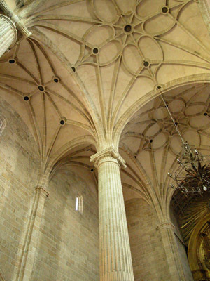 Detalle de las Bovedas de la nave central y lateral de la Iglesia de El Salvador. Regi�n de Murcia Digital