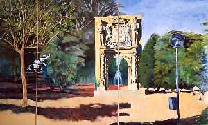Fragmento del mural Puerta del Huerto de las Bombas [Blanca_Antonio Yelo]