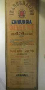 Cartel de inauguraci�n de la plaza de toros de Murcia