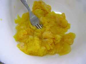 Pur� de calabaza, listo para preparar las tortas 