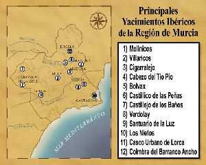 Mapa de los yacimientos ibricos en la Regin