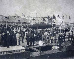 Botadura del submarino Peral. A�o 1888