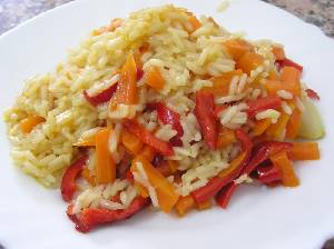 Arroz con Zanahoria y Pimientos